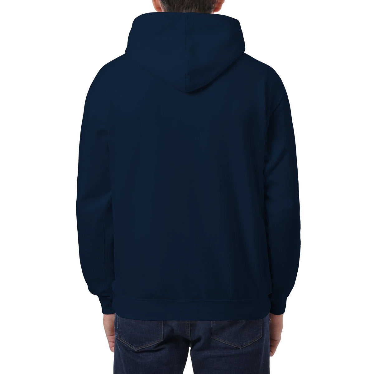 Male model shot, viewing the back side.